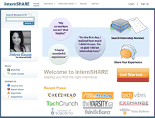 Tablet Screenshot of internshare.com